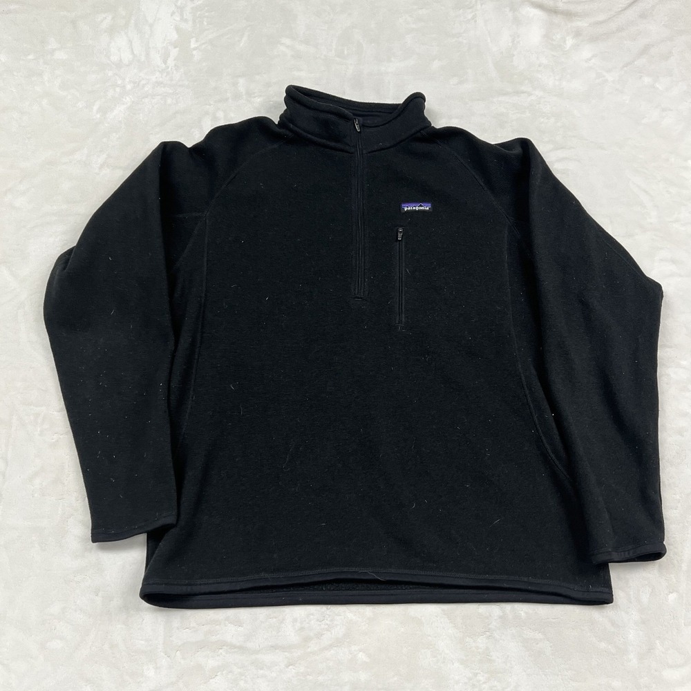 Patagonia Better Sweater Pullover Mens XL Black 1/4 Zip Fleece Jacket